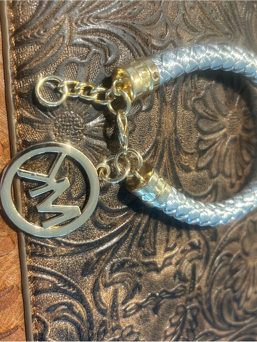 Gold & Silver Braided Charm Bracelet - Designer Style